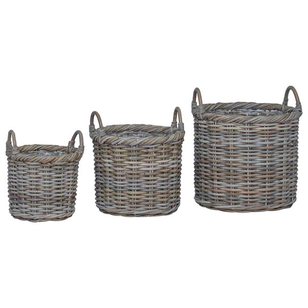 vidaXL Planter Basket with Storage 3 pcs Grey