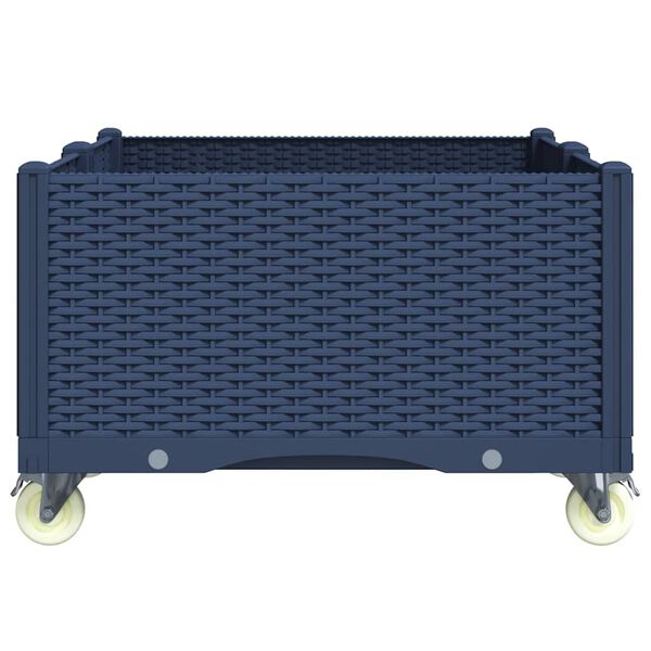 vidaXL Garden Planter with Wheels Blue Grey 100x80x54 cm PP