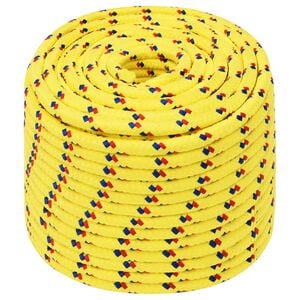 vidaXL Multipurpose Utility Rope 12 mm 50 m Yellow PP 930 kg Max Load