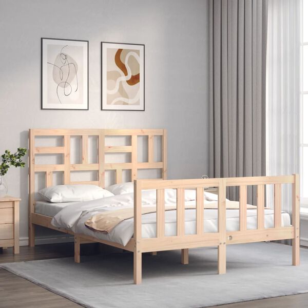 vidaXL Bed Frame without Mattress 140x190 cm Solid Wood Pine