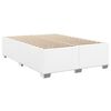 vidaXL Box Spring Bed with Mattress White 140x200 cm Faux Leather