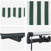 vidaXL Retractable Awning Manual Green and White 350 x 250 cm