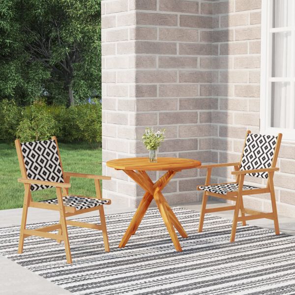 vidaXL 3 Piece Garden Dining Set Solid Wood Acacia