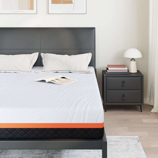 vidaXL Mattress White and Grey 160 x 200 cm Foam