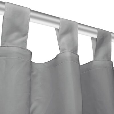 vidaXL Micro-Satin Curtains 2 pcs with Loops 140x225 cm Grey