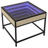 vidaXL Coffee Table with Infinity LED Sonoma Oak 50x50x41 cm