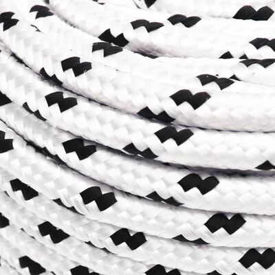 vidaXL Work Rope White 10 mm 100 m Polyester