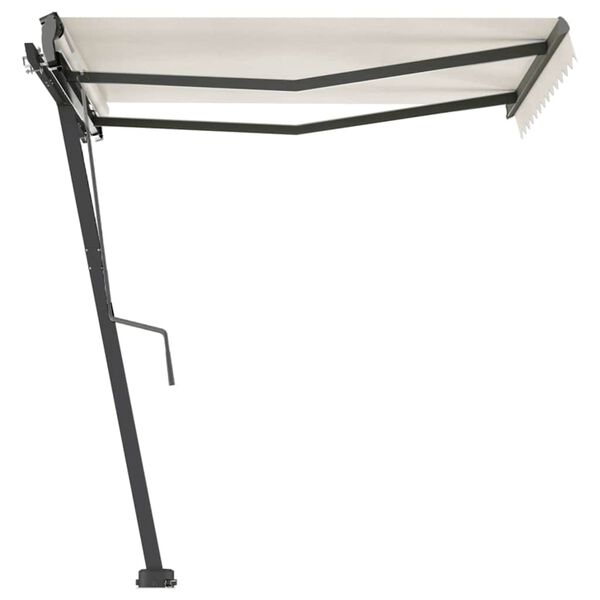 vidaXL Freestanding Manual Retractable Awning 300x250 cm Cream