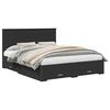 vidaXL Bed Frame with Headboard Black 160 x 200 cm Engineered Wood