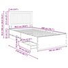 vidaXL Bed Frame with Drawer Concrete Grey 100 x 200 cm Engineer Wood