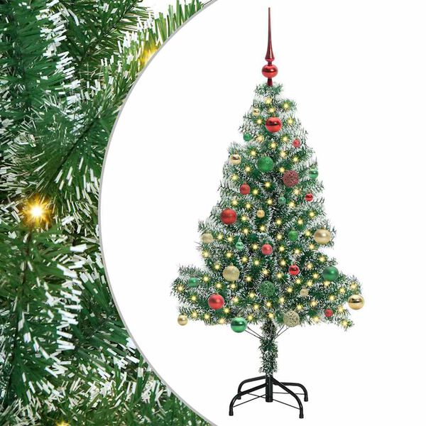 vidaXL Artificial Christmas Tree Snow Flocked with LED Light 150 cm