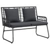 vidaXL Garden Dining Set 3 pcs Black and Anthracite Poly rattan, steel