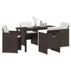 vidaXL Garden Dining Set 5 pcs Brown Poly Rattan