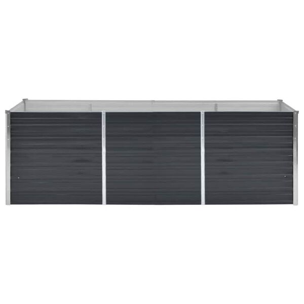 vidaXL Garden Raised Bed Anthracite 240x80x77 cm Galvanised Steel