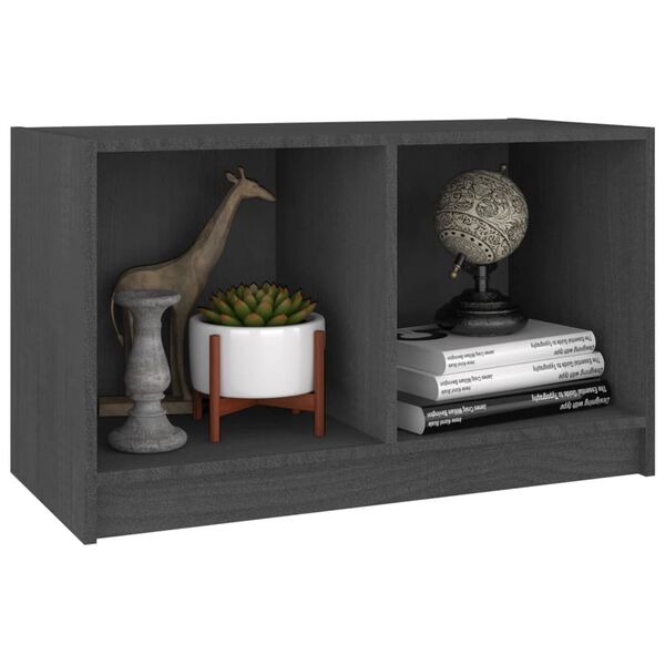 vidaXL TV Cabinet Grey 70x33x42 cm Solid Pinewood