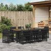 vidaXL Garden Dining Set 9 pcs Black Poly Rattan