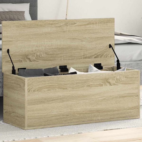 vidaXL Storage Box Sonoma Oak 90x35x35 cm Engineered Wood