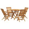 vidaXL 5 Piece Garden Dining Set Solid Teak Wood (47418+2x41999)