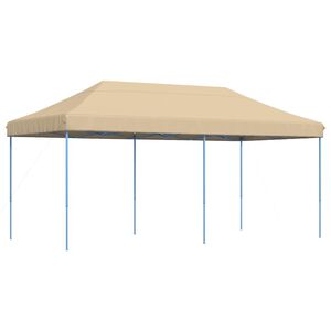 vidaXL Party Tent Beige with Blue Frame Oxford Fabric