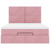 vidaXL Ottoman Bed with Mattresses Pink 140x200cm Velvet