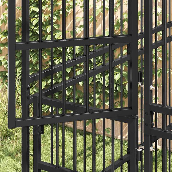 vidaXL Outdoor Dog Kennel Steel 9.22 m&sup2;