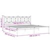 vidaXL Metal Bed Frame without Mattress with Headboard White 200x200cm