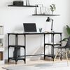 vidaXL Desk with Shelf Black Oak 140 x 50 x 75 cm Engineered Wood