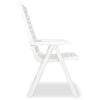 vidaXL Reclining Garden Chairs 2 pcs Plastic White