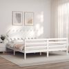 vidaXL Bed Frame without Mattress White Super King Size Solid Wood