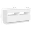 vidaXL TV Cabinet with LED Lights White 260x35x40 cm