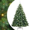 vidaXL Artificial Christmas Tree with 300 LEDs Green 210 cm PE and PVC