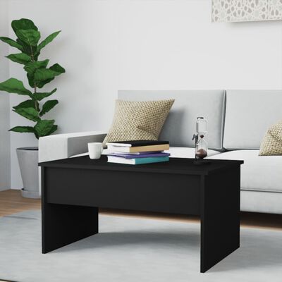 vidaXL Coffee Table Black 80x50.5x41.5 cm Engineered Wood