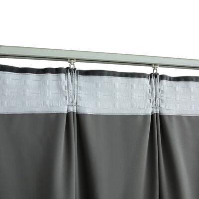 vidaXL Blackout Curtain with Hooks Velvet Anthracite 290x245 cm