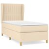 vidaXL Box Spring Bed with Mattress Cream 90x190 cm Fabric