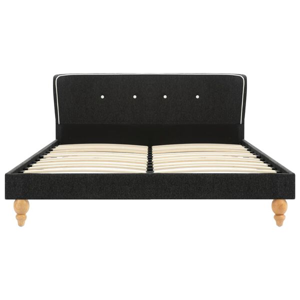 vidaXL Bed Frame without Mattress Dark Grey Burlap 135x190 cm Double