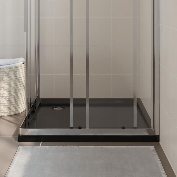 vidaXL Square ABS Shower Base Tray Black 90x90 cm