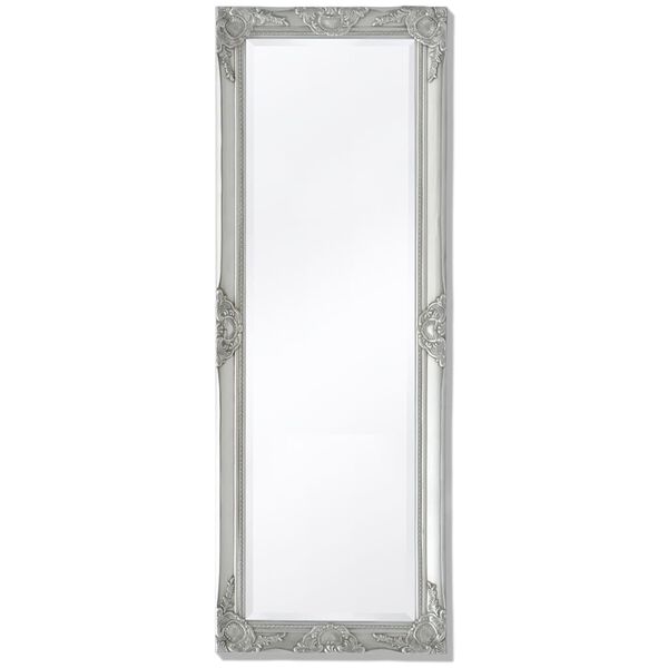 vidaXL Wall Mirror Baroque Style 140x50 cm Silver
