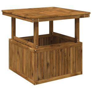 vidaXL Garden Coffee Table Solid Acacia Wood Height Adjustable Natural