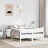 vidaXL Bed Frame with Headboard White 120x190 cm Small Double Solid Wood Pine
