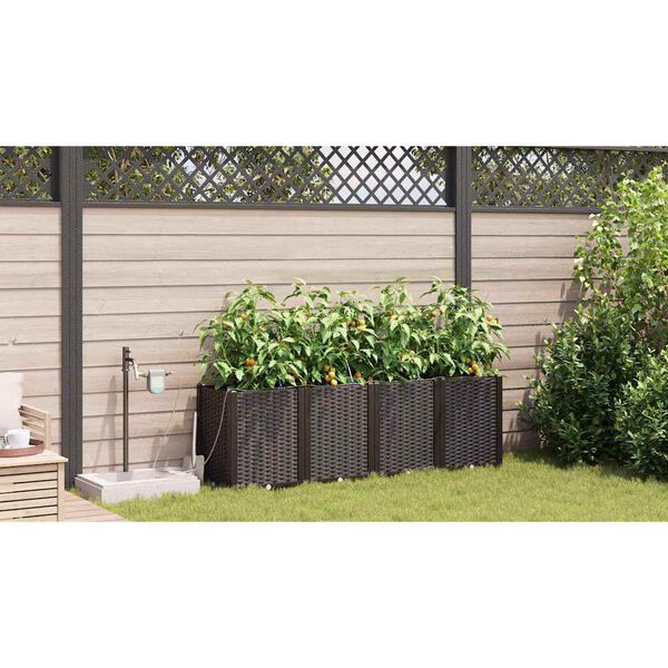 vidaXL Garden Planter 4 pcs Brown Steel