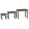vidaXL Nesting Table Set 3 Pieces Solid Mahogany Wood