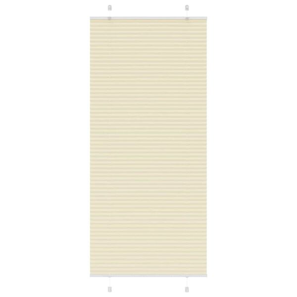 vidaXL Pleated Blind Cream 90x200 cm Fabric Width 89.4 cm Polyester