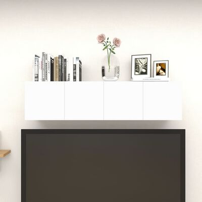 vidaXL Wall Mounted TV Cabinets 4 pcs White 30.5x30x30 cm