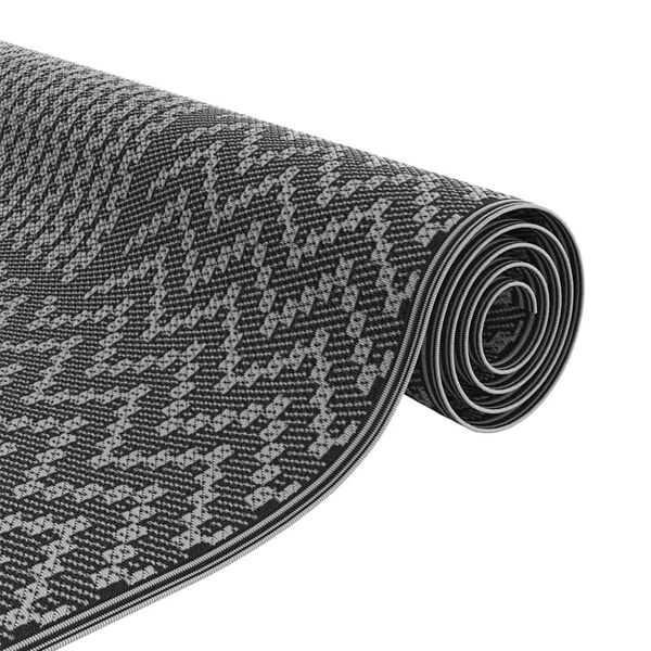 vidaXL Outdoor Rug ARAKIL Black and grey 300 x 400 cm PP