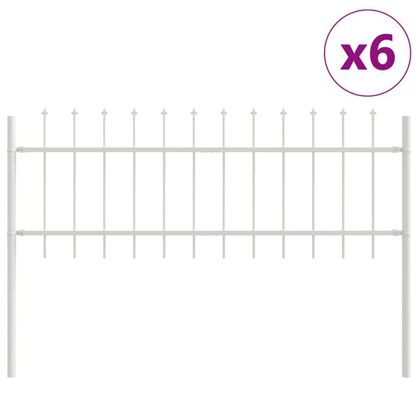 vidaXL Garden Fence White 10.2 x 0.6 m Powder-coated steel