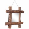 vidaXL Log Mirror Natural 50x50 cm Recycled Teak Wood