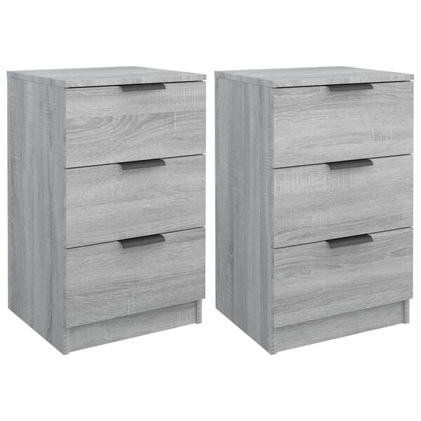 vidaXL Bedside Cabinets 2 pcs Grey Sonoma 40x36x65 cm