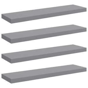 vidaXL Floating Wall Shelves 4 pcs Grey 90x23.5x3.8 cm MDF