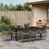 vidaXL Garden Dining Set 9 pcs Grey Poly Rattan