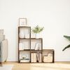 vidaXL Room Divider Bookcase 3-Tier Smoked Oak 99x29x99 cm Engineered Wood
